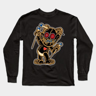 VooDoo Black Kitty Cat Doll Pittsburg Colors Long Sleeve T-Shirt